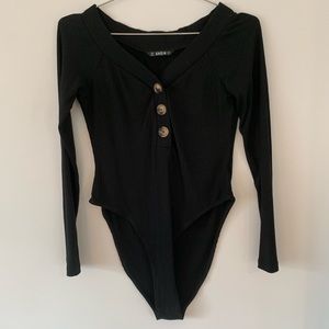 Button down long sleeve bodysuit